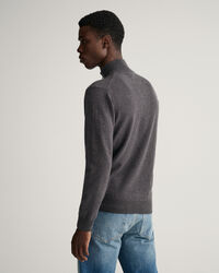 Jersey de lana de oveja muy fina con media cremallera