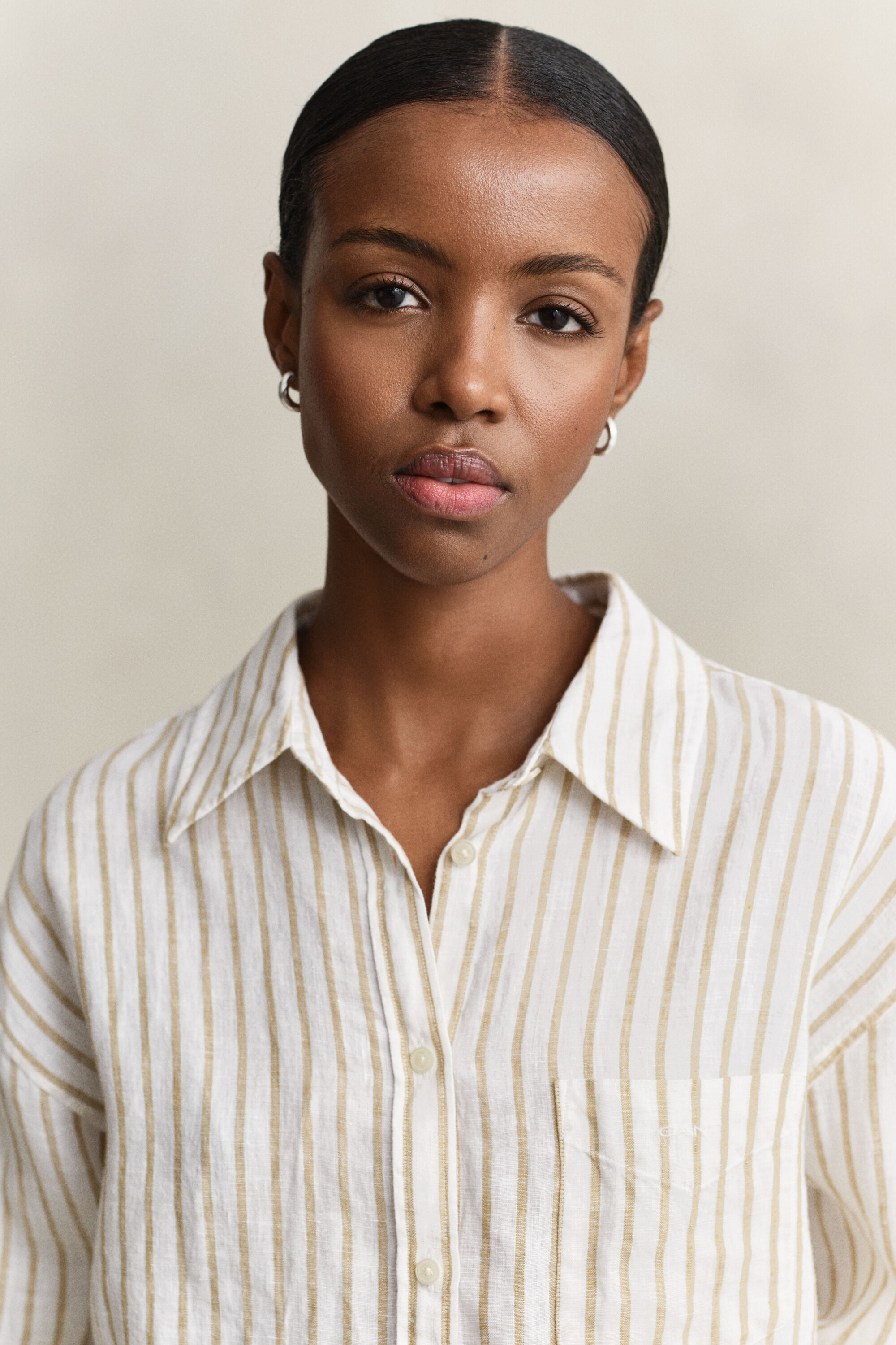 Camisa Relaxed Fit de lino a rayas