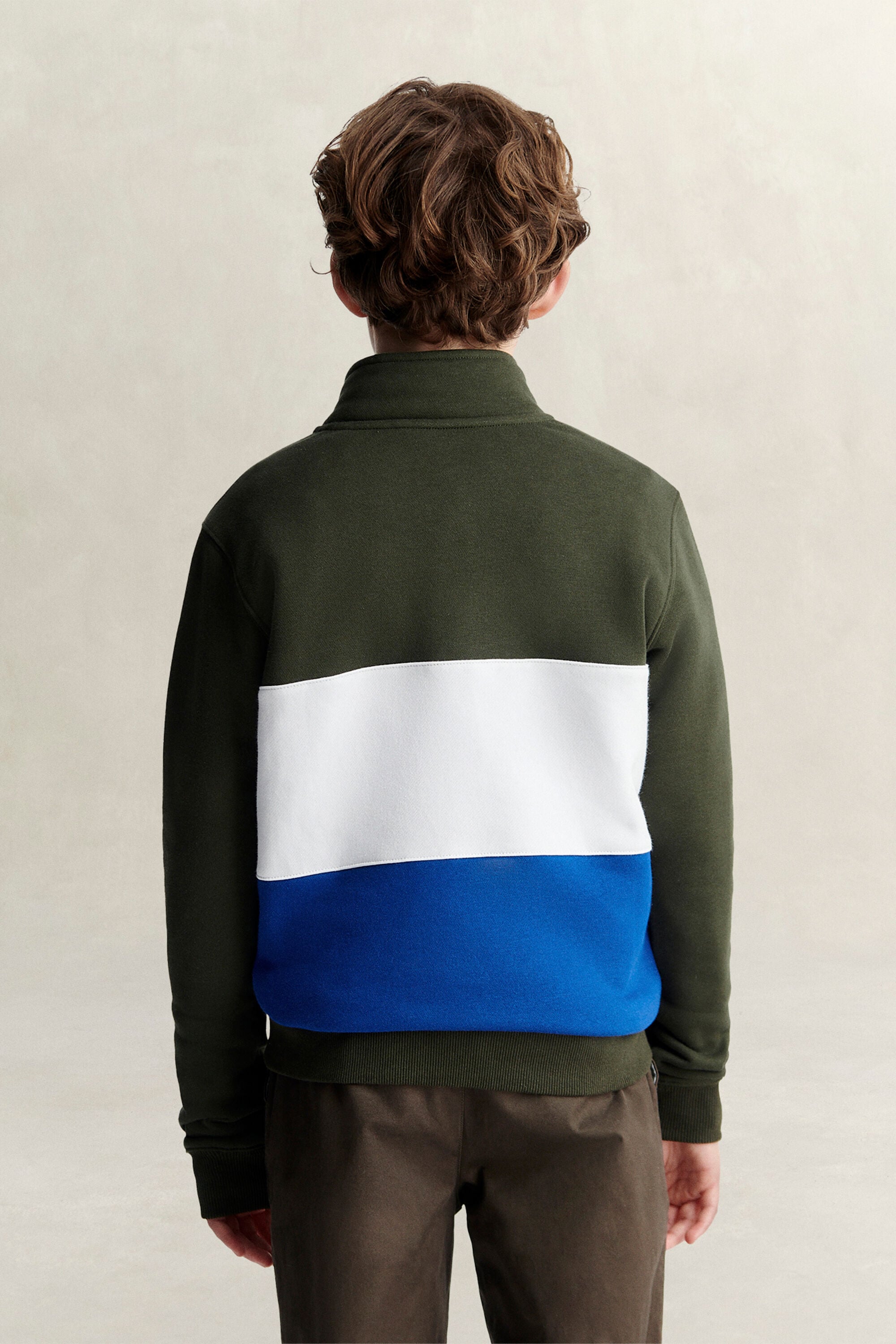 Sudadera con media cremallera y bloques de color Teen Boys