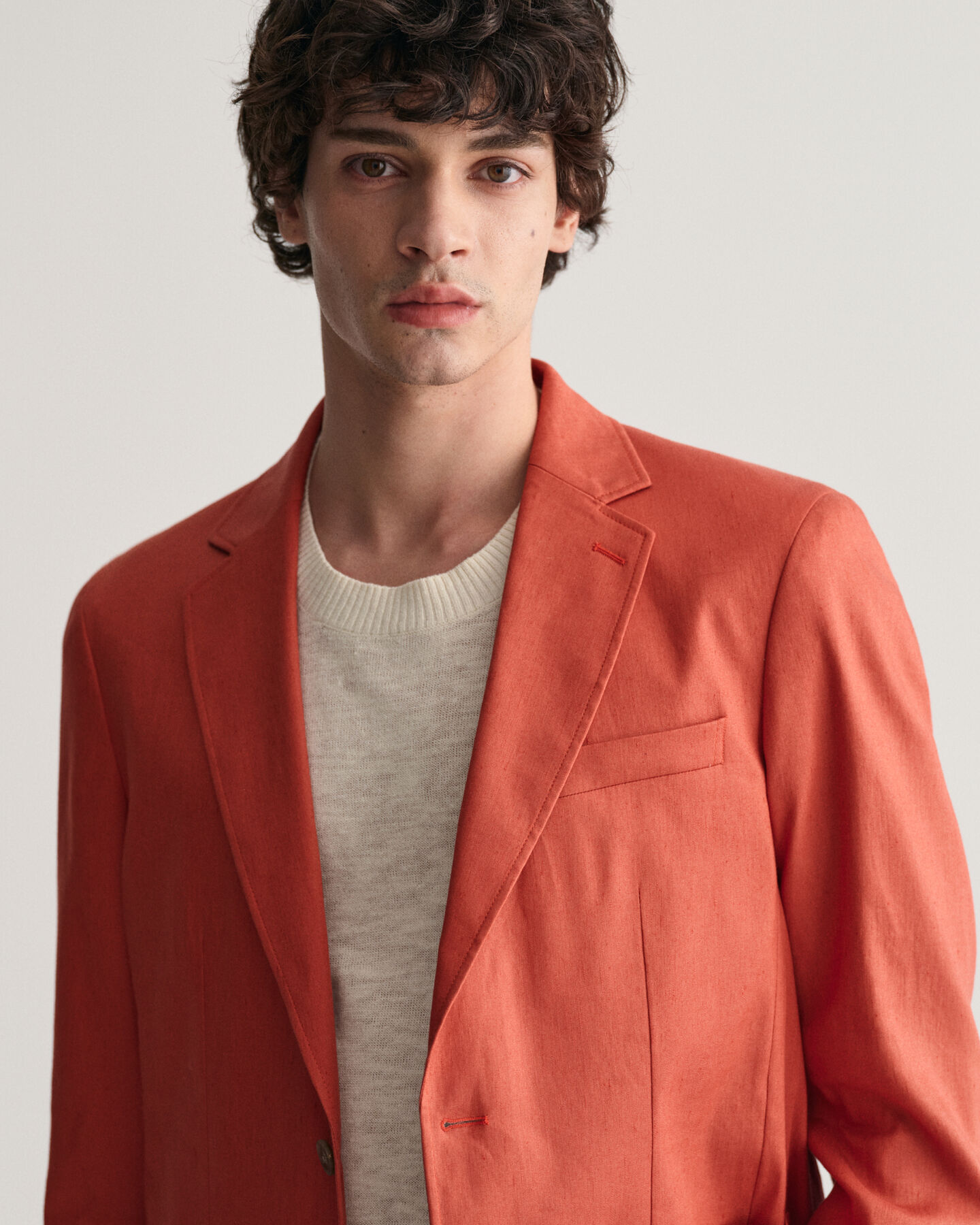 Americana de traje en algod&oacute;n y lino