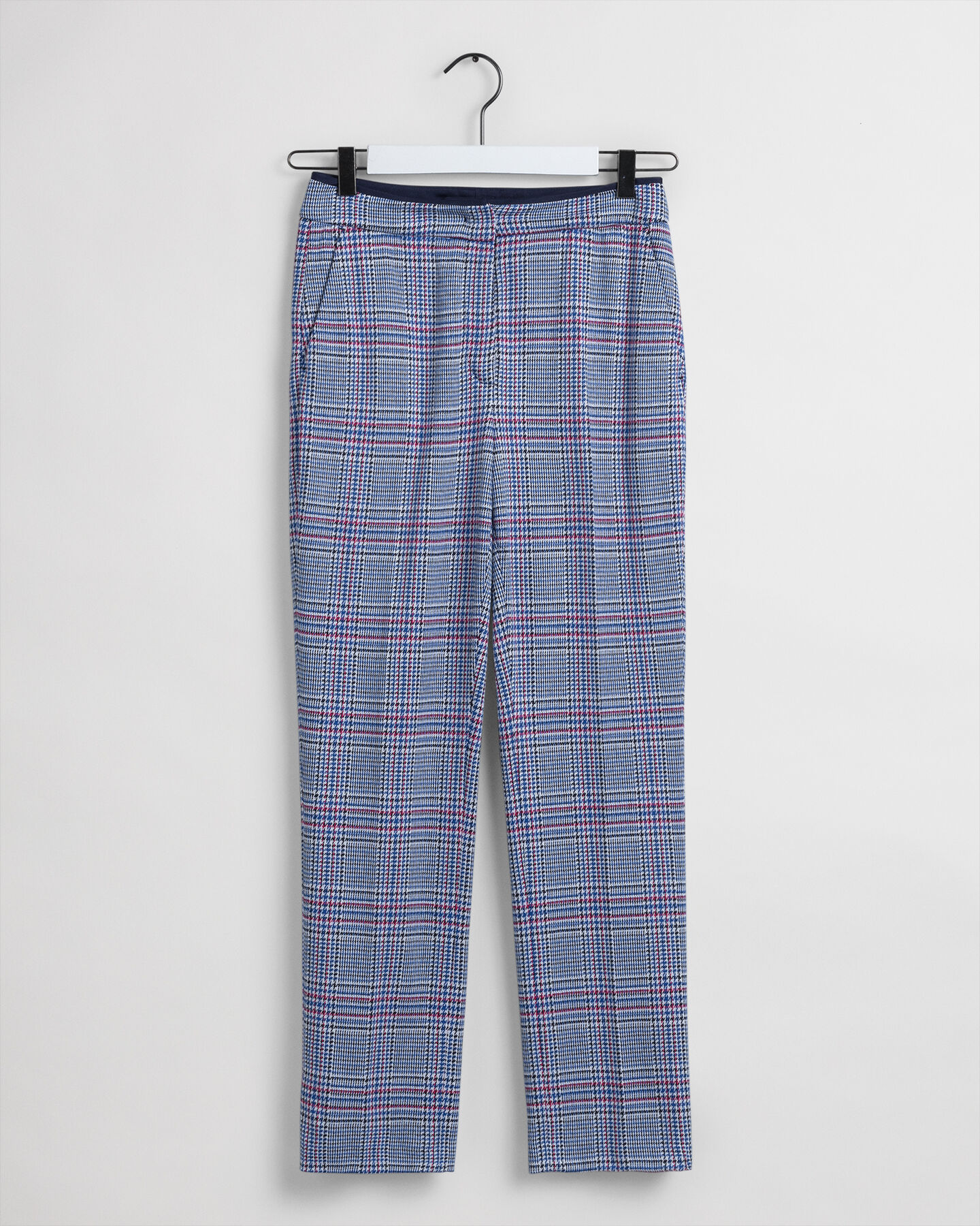 Pantalones pitillo de punto a cuadros