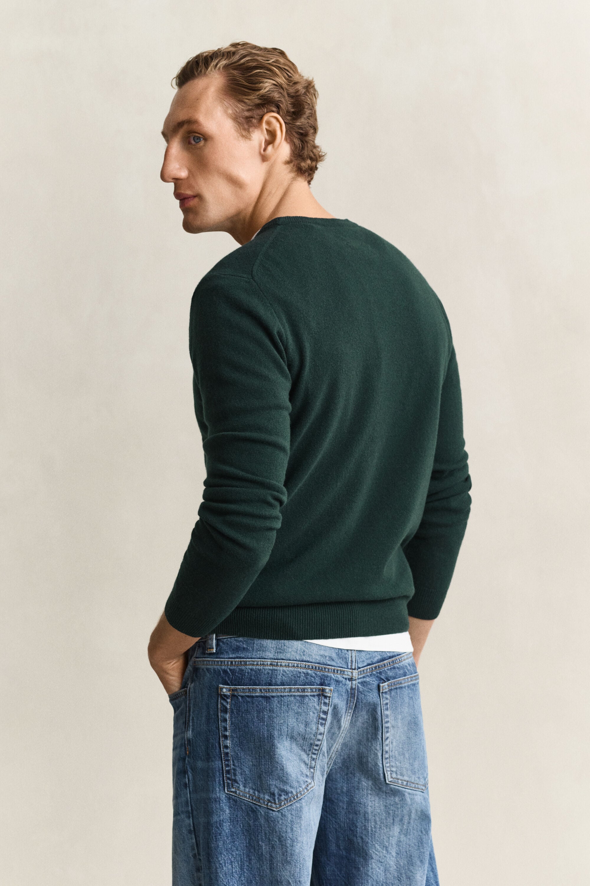 Jersey de lana de oveja con cuello redondo