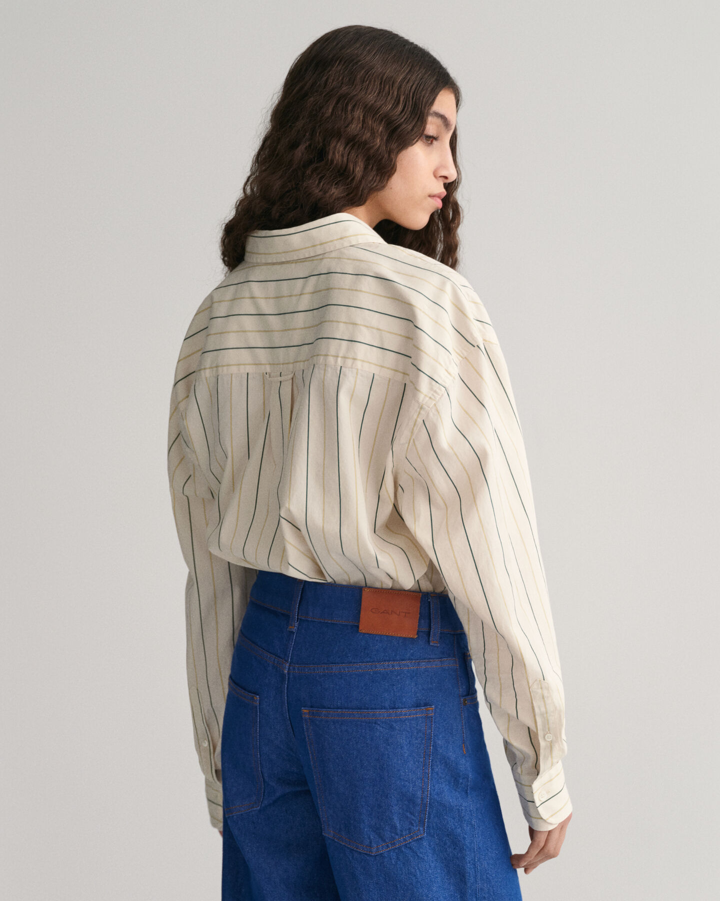 Camisa extragrande de popelina a rayas Compact