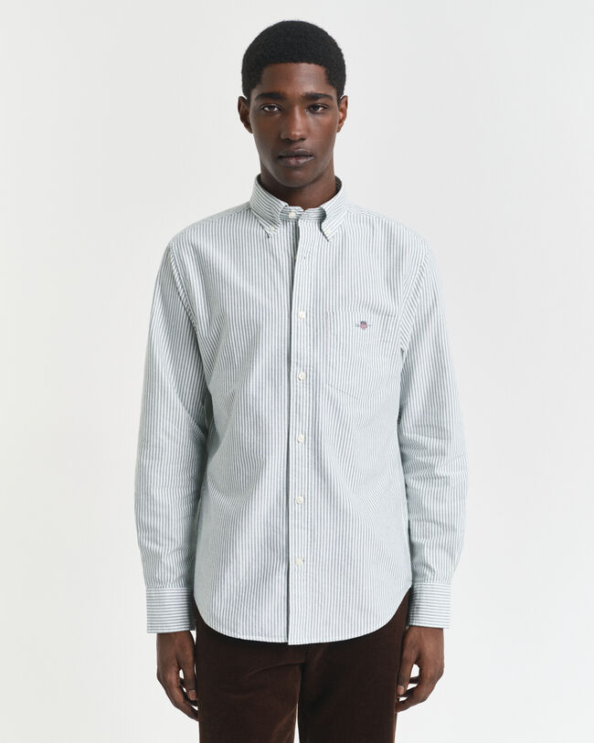 Camisa Oxford clásica Regular Fit de rayas finas