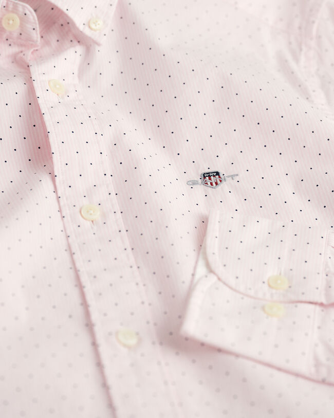 Camisa Slim Fit de rayas finas y lunares