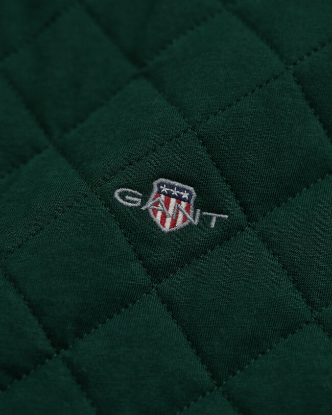 Sudadera acolchada con cuello de pana y cremallera