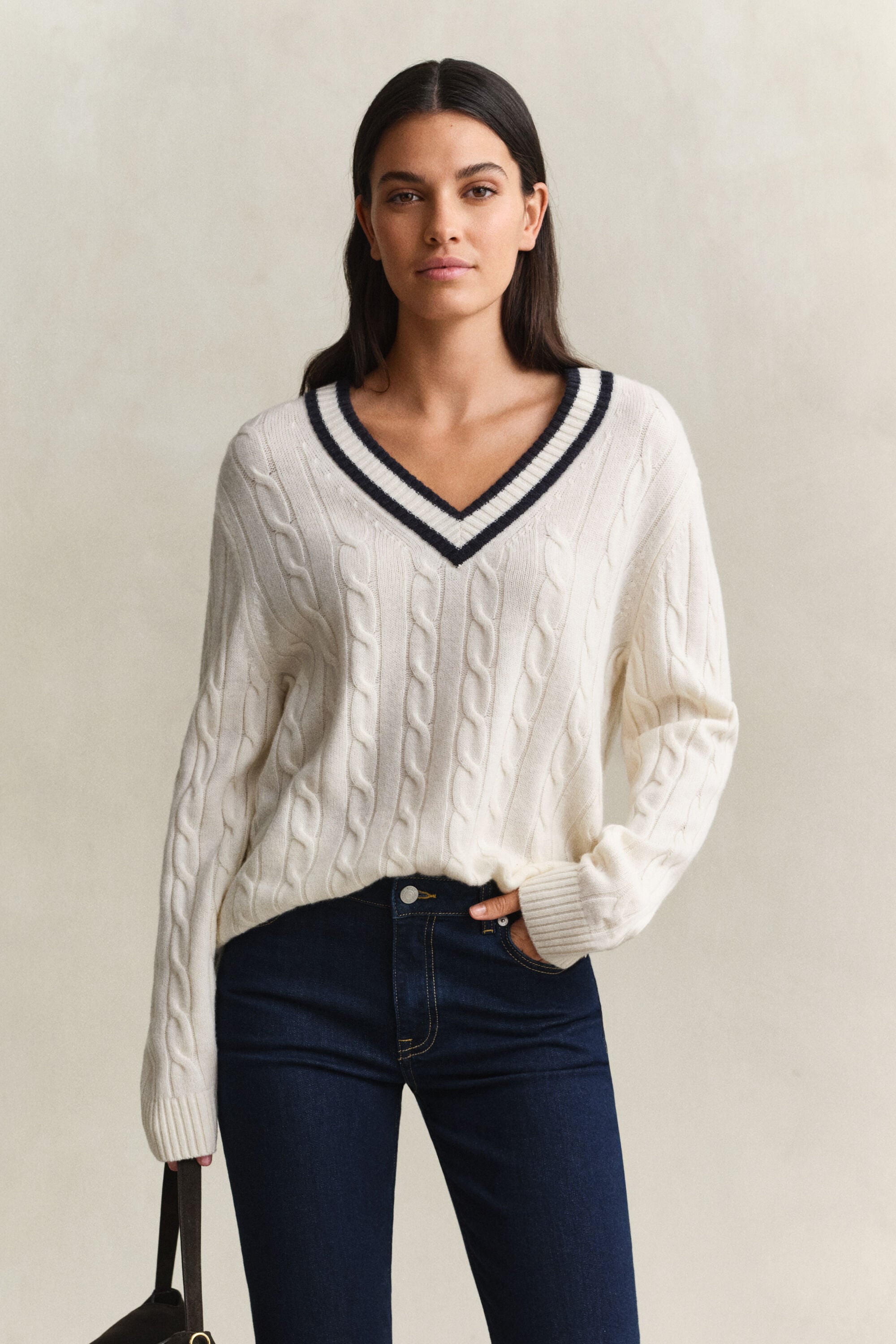 Jersey de punto de ochos de lana merino