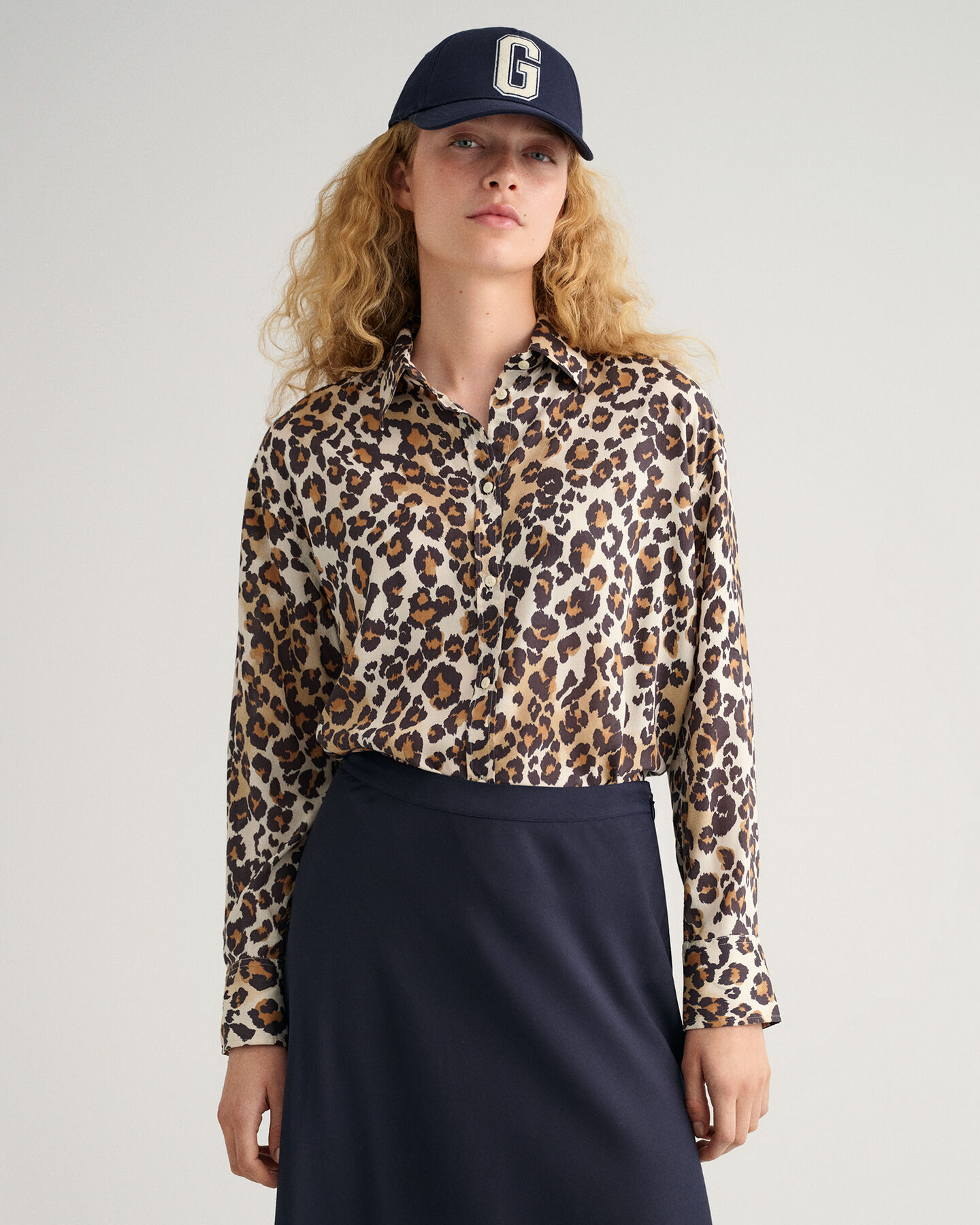 Camisa Relaxed Fit de modal con estampado de leopardo
