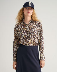 Camisa Relaxed Fit de modal con estampado de leopardo