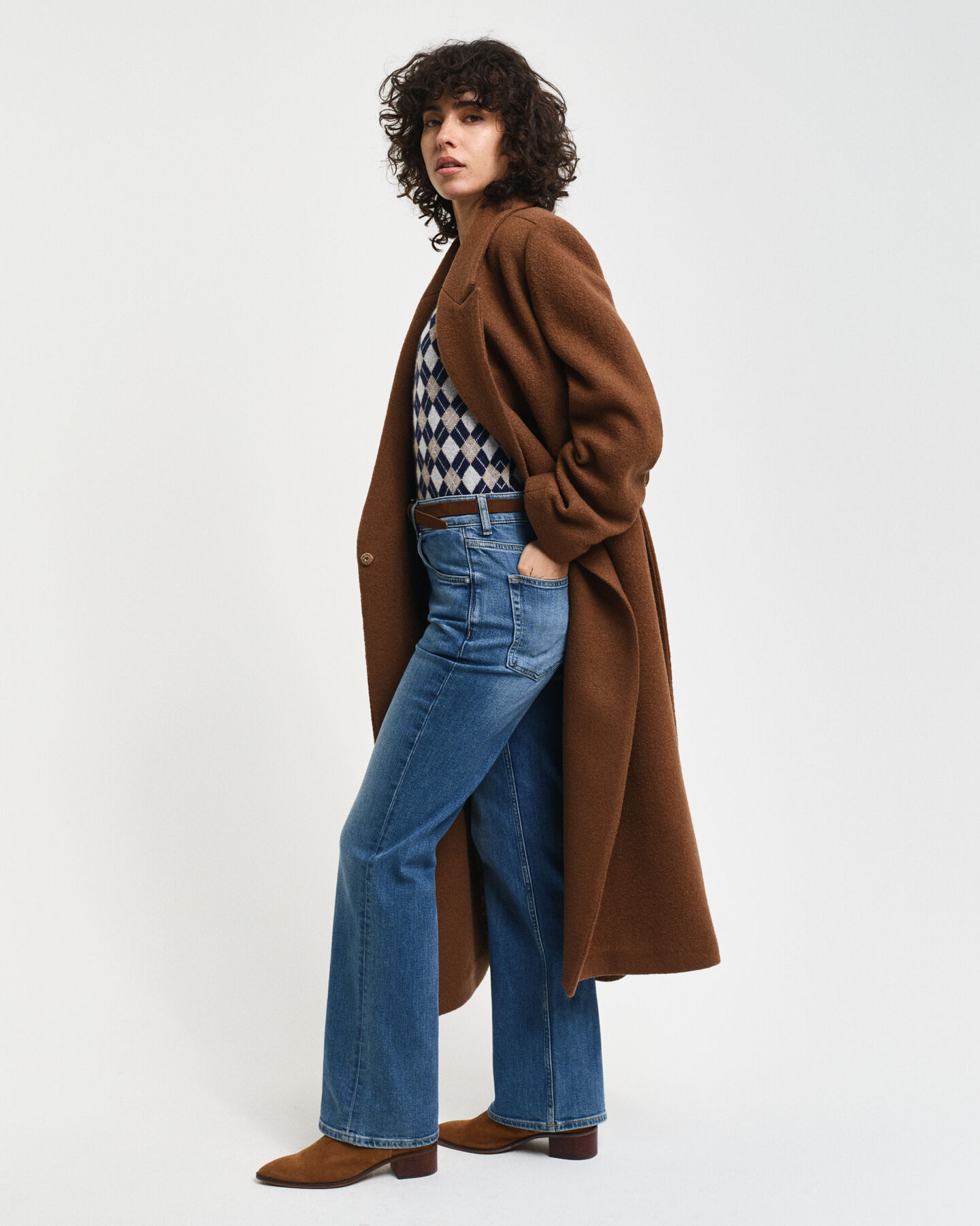 Abrigo cruzado con textura