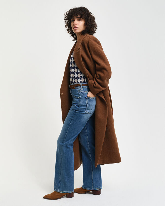 Abrigo cruzado con textura