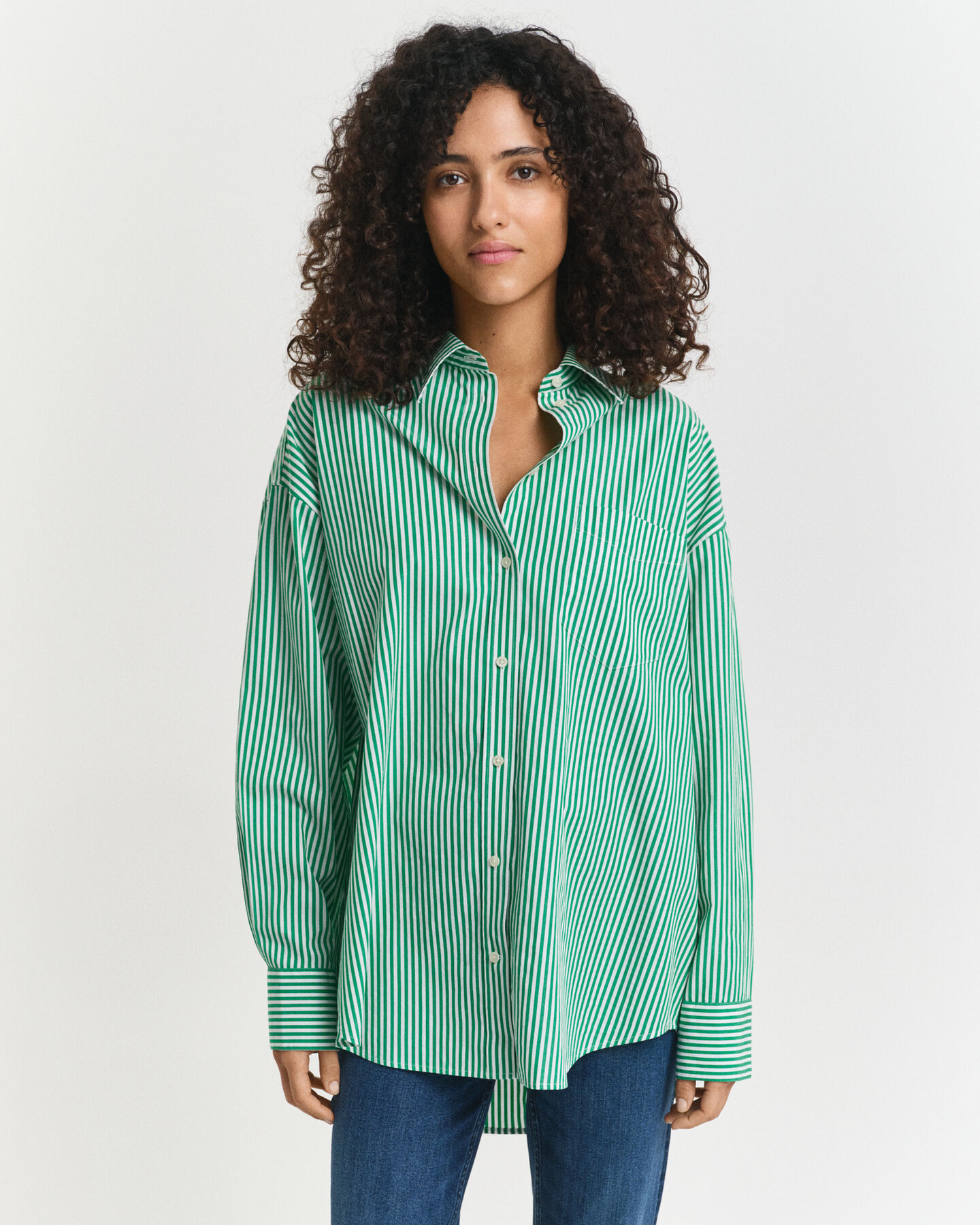 Camisa de popelina clásica a rayas oversize