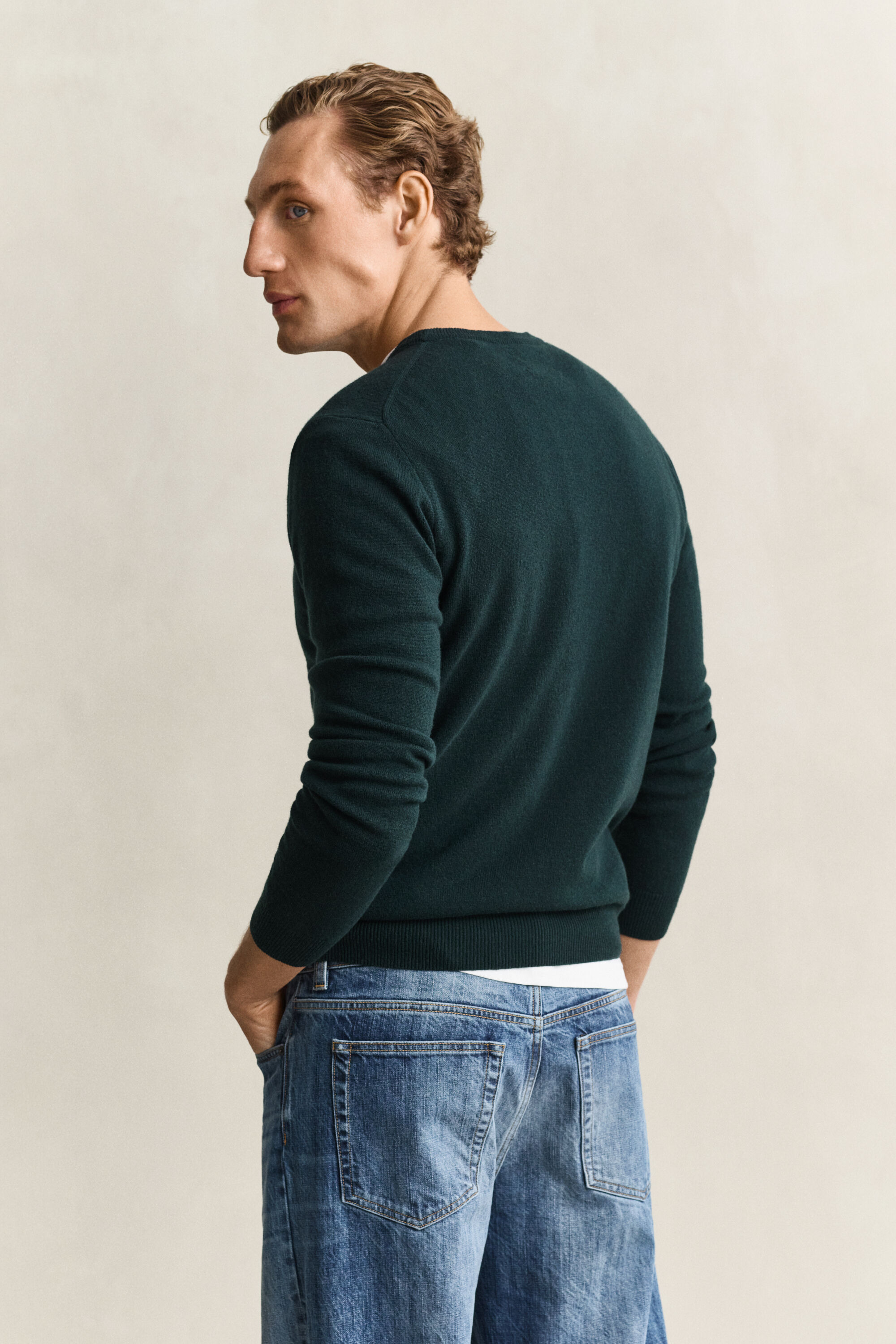 Jersey de lana de oveja con cuello redondo