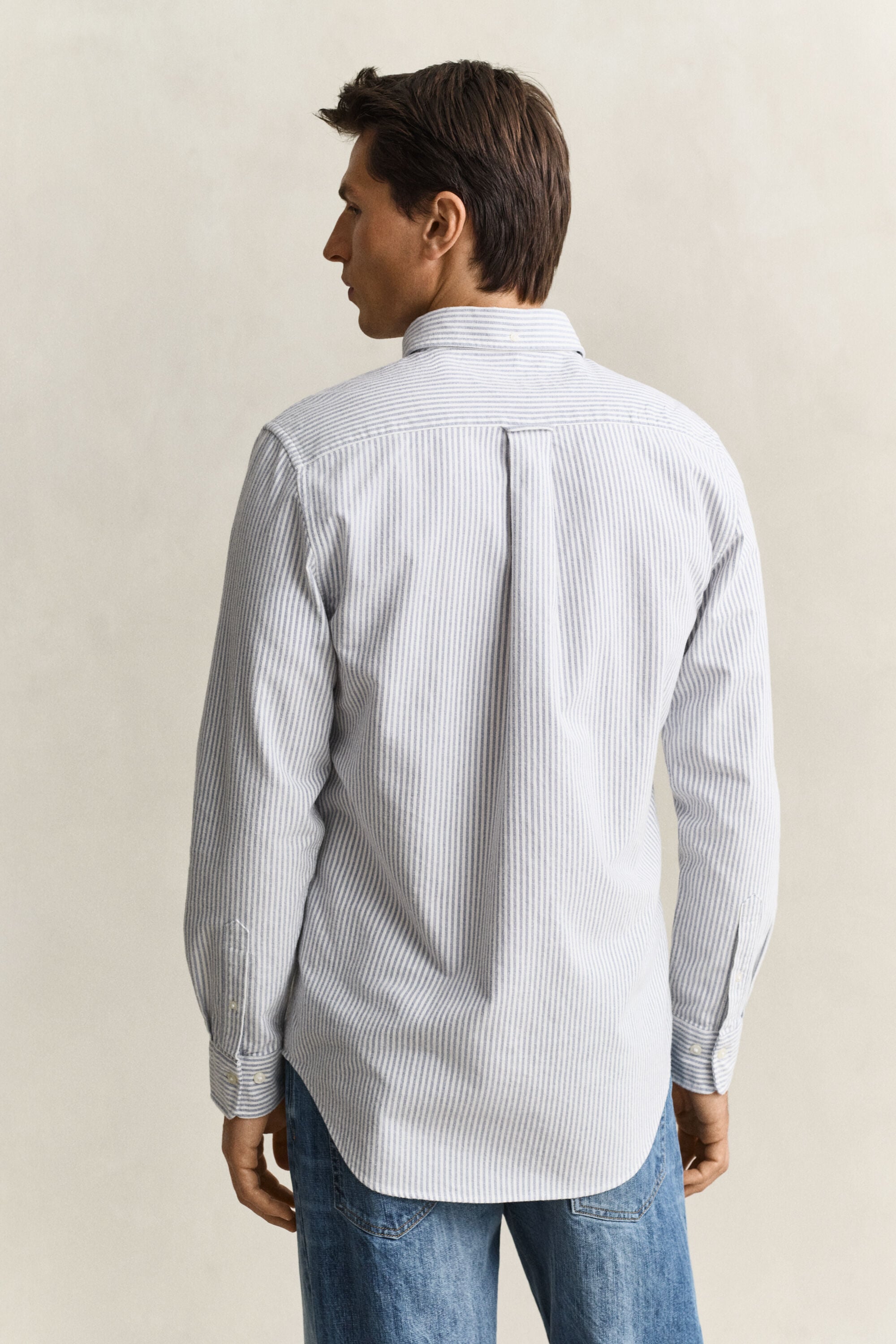Camisa Oxford perchada de rayas