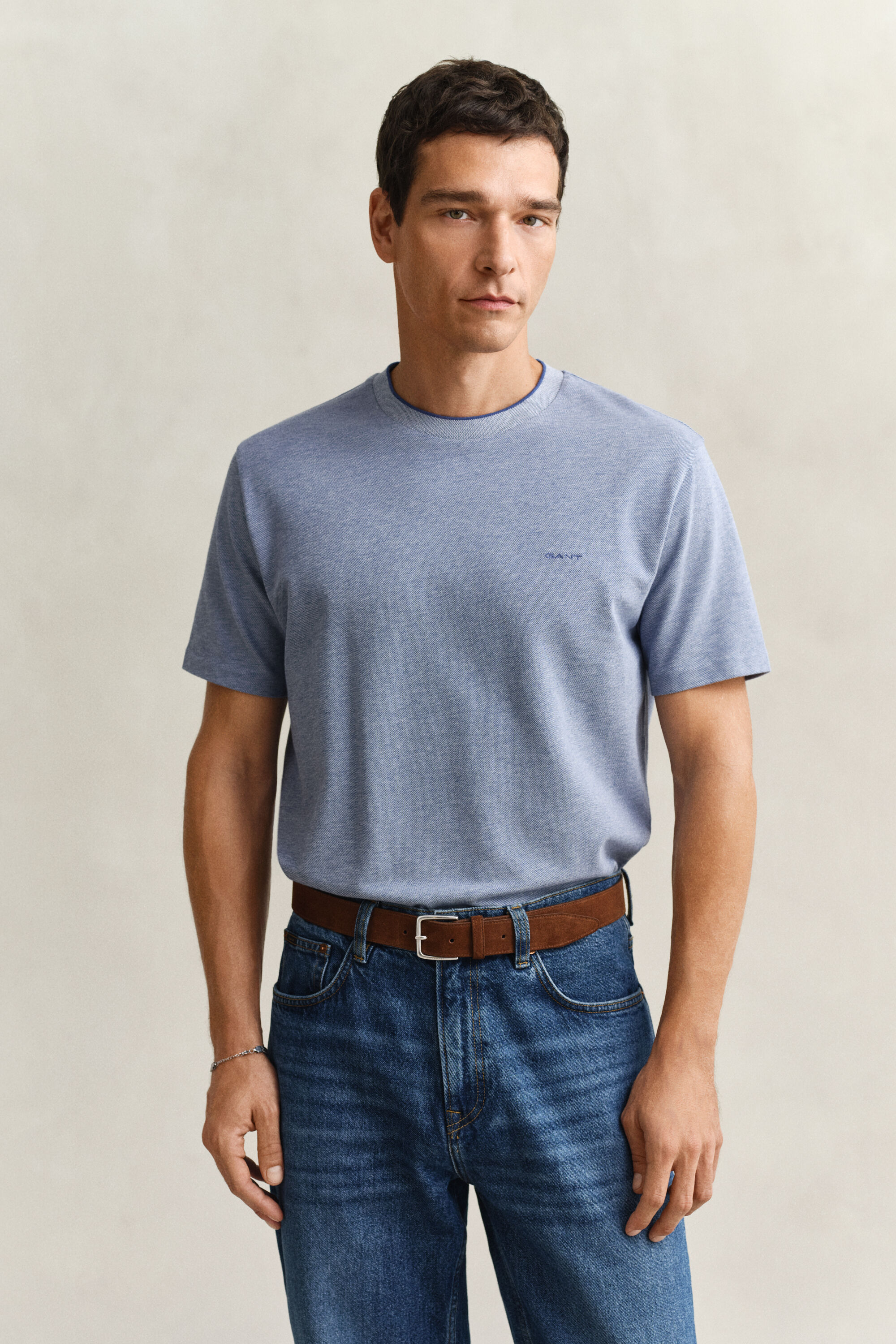 Camiseta de piqué en dos tonos