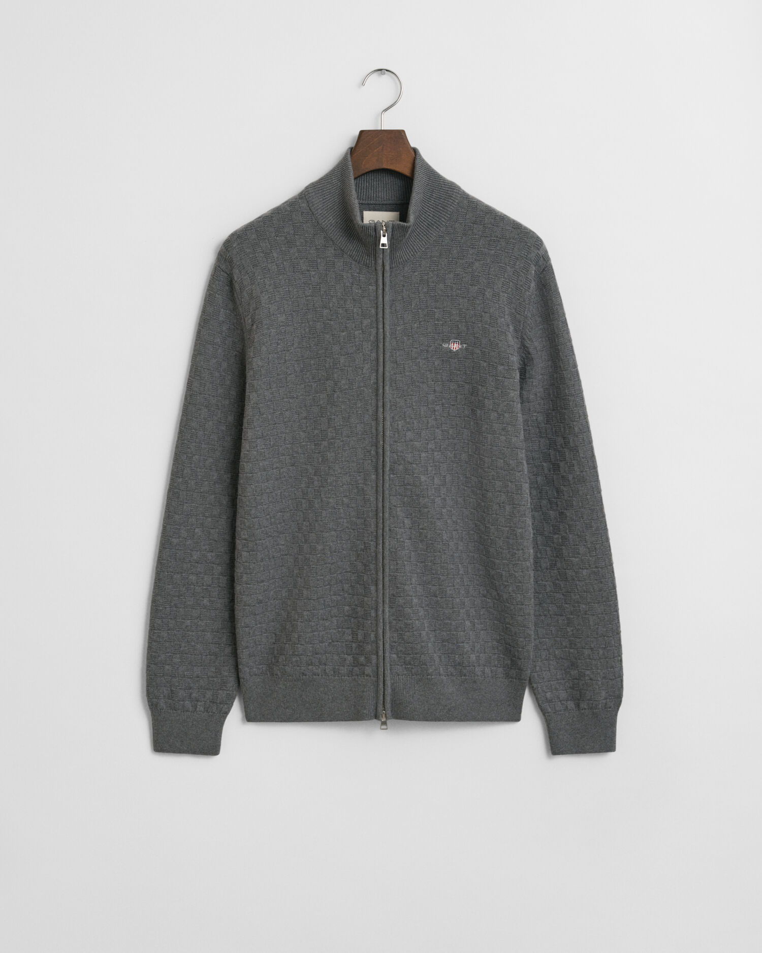 Jersey con cremallera y microtextura