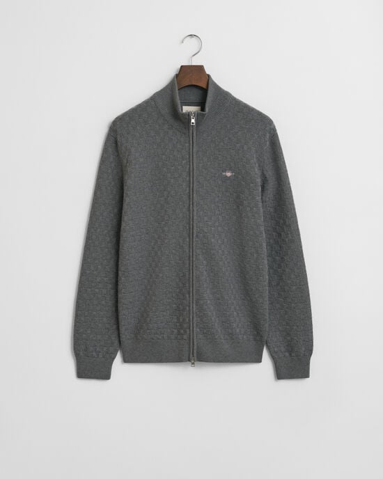 Jersey con cremallera y microtextura