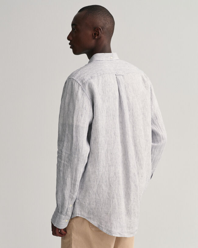 Camisa Regular Fit de lino a rayas