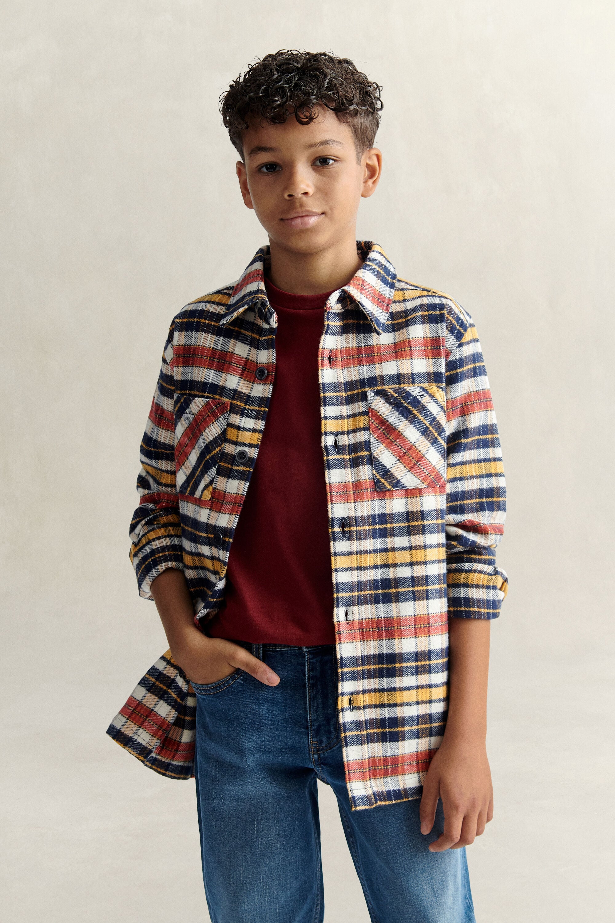 Sobrecamisa de cuadros Teen Boys