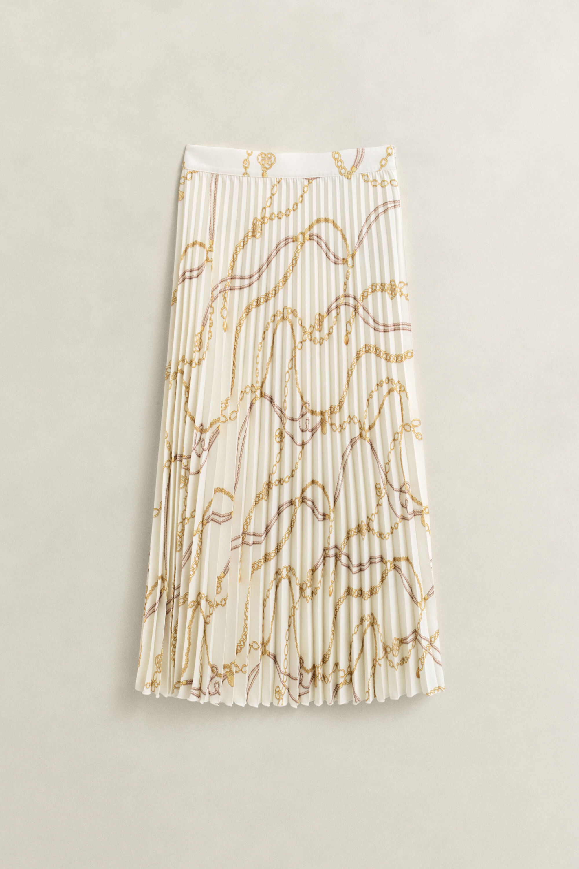 Falda midi plisada y estampada