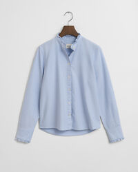 Blusa Oxford clásica con volantes