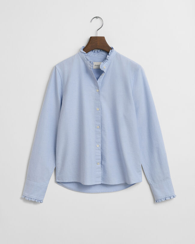 Blusa Oxford clásica con volantes