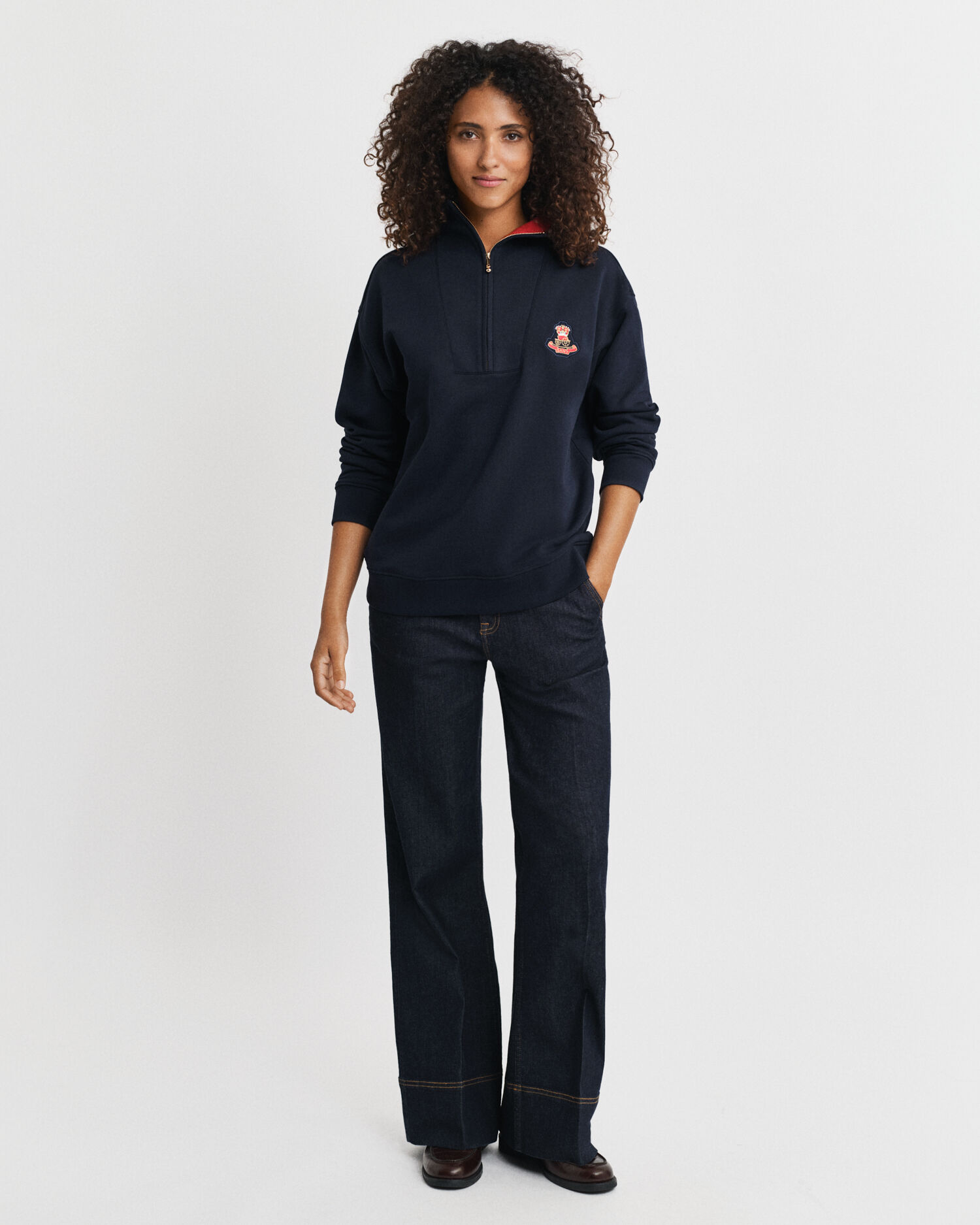 Sudadera Crest Badge con media cremallera