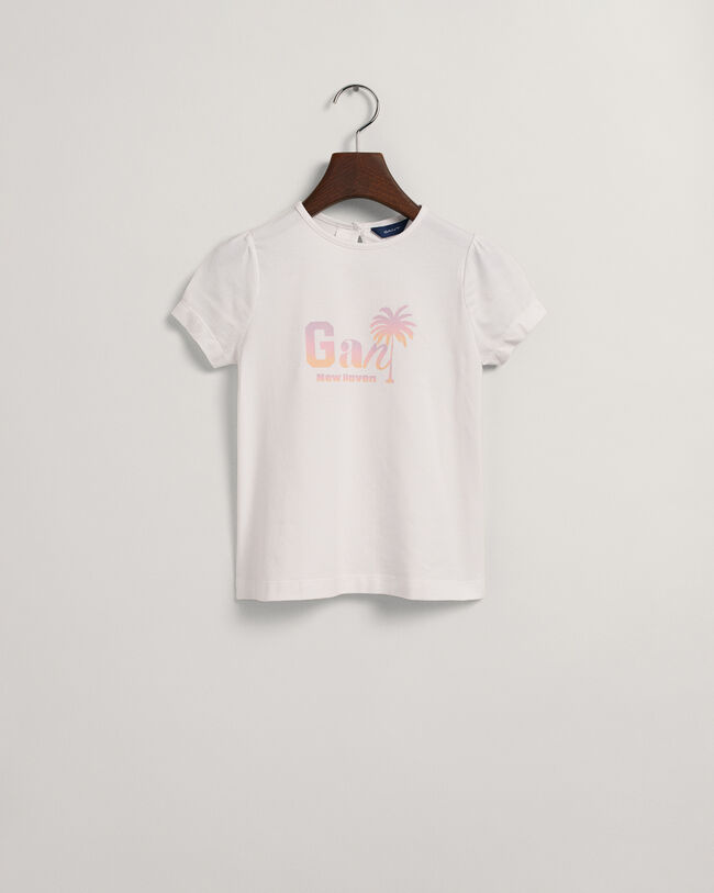 Camiseta de manga corta Palm Print Girls