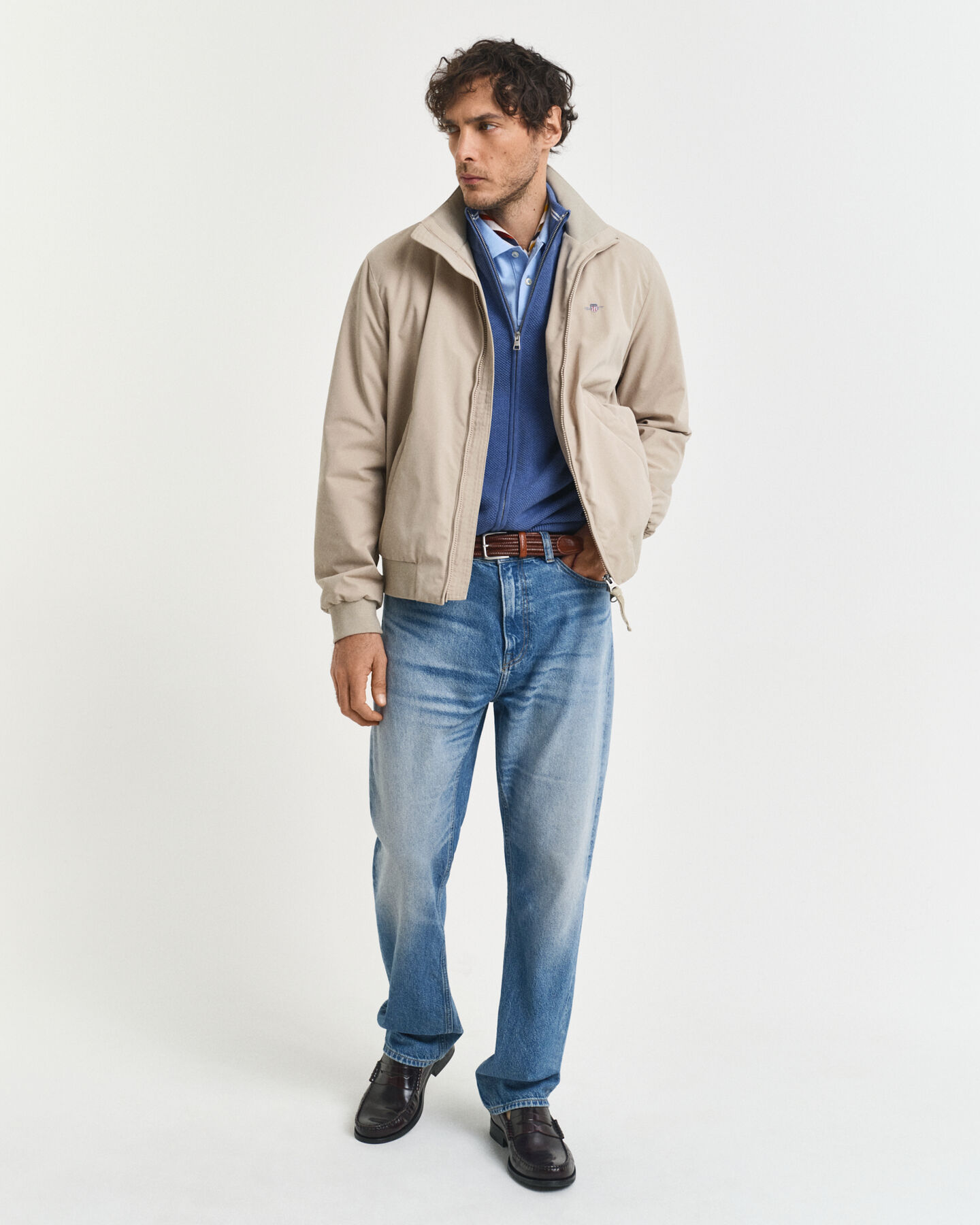 Cárdigan en piqué de algodón con cremallera