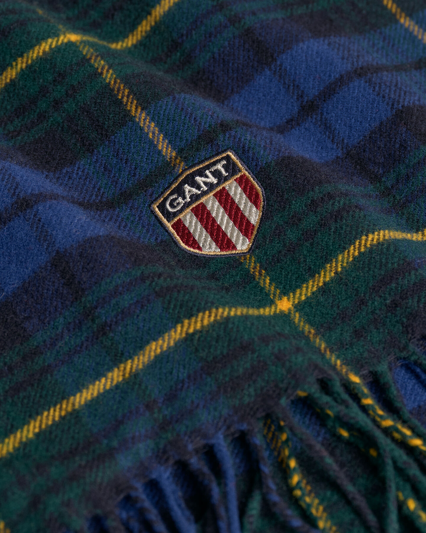 Bufanda de lana tejida a cuadros