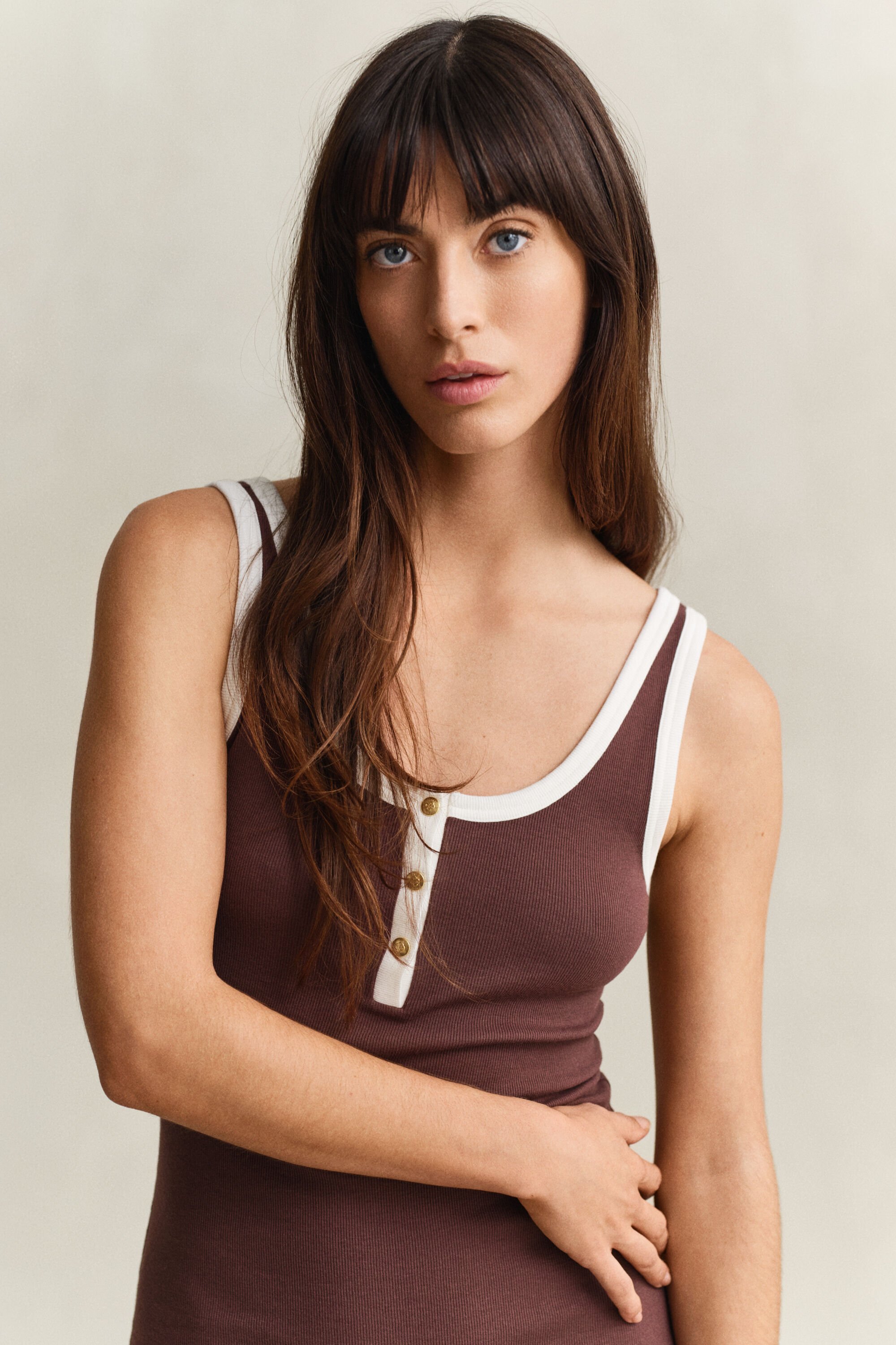 Vestido de tirantes acanalado