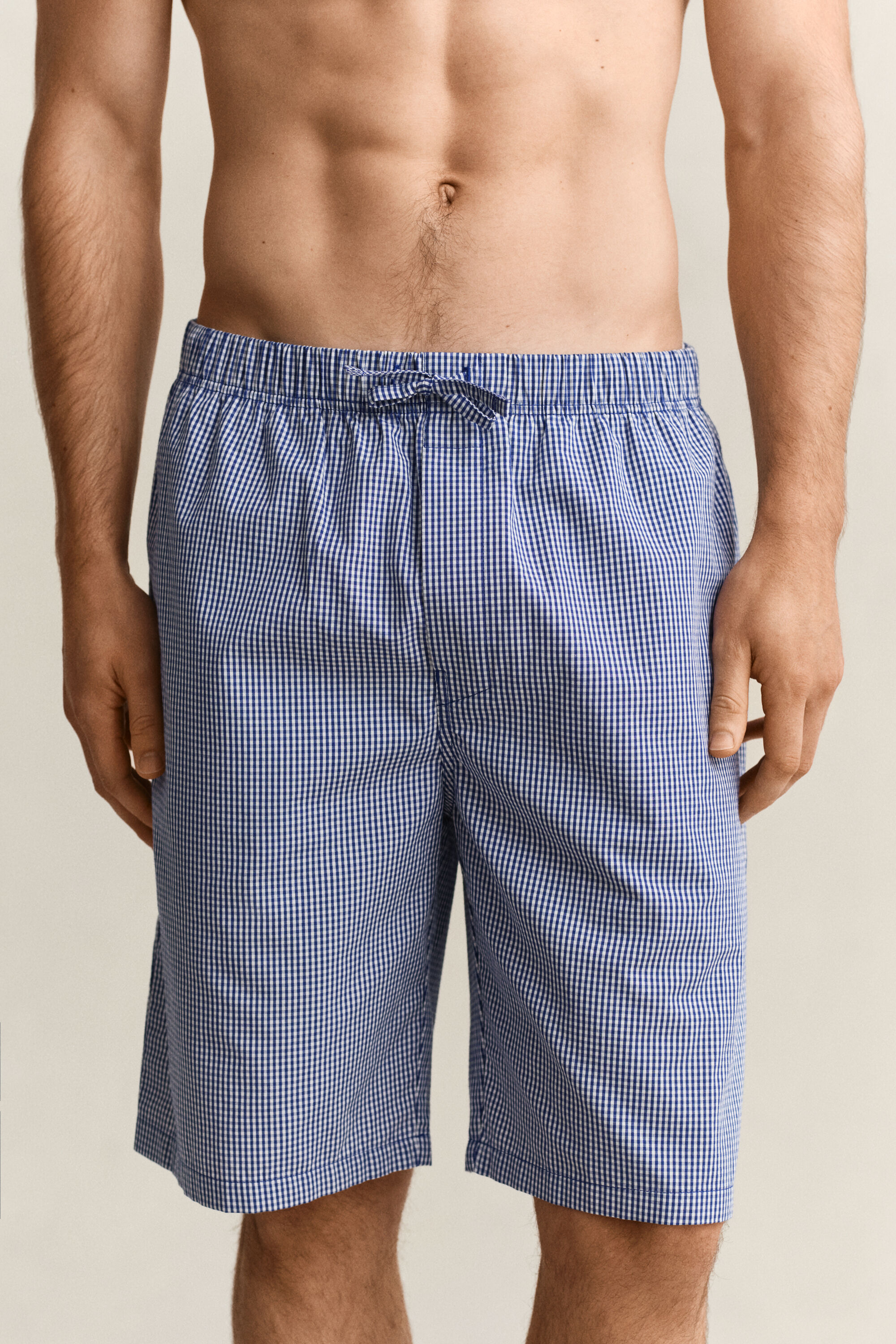 Pantalones cortos de pijama de popelina de cuadros Vichy