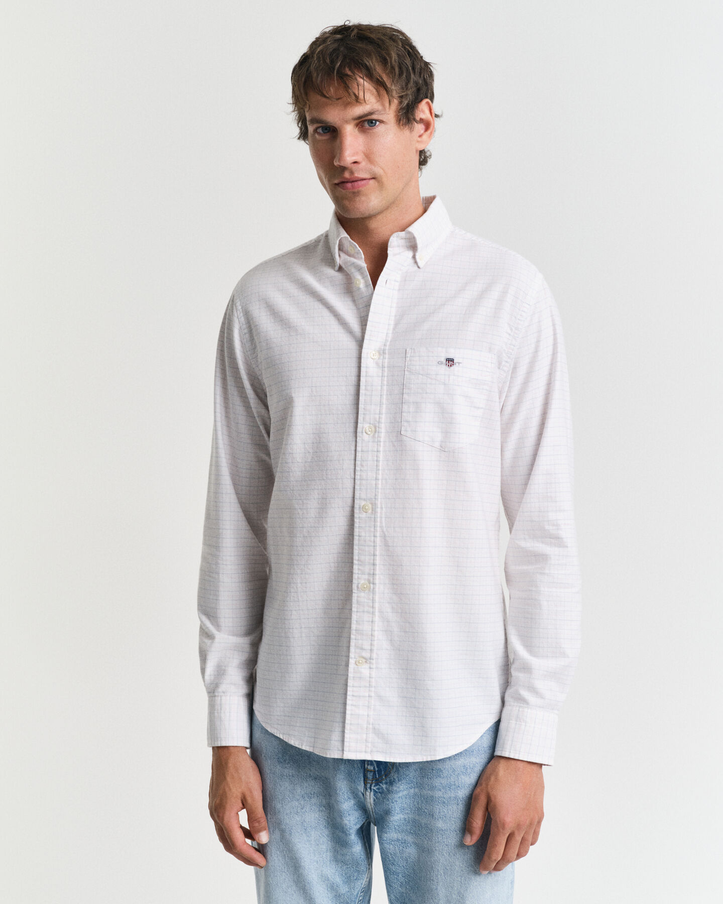 Camisa Oxford cl&aacute;sica Regular Fit a cuadros Tattersall