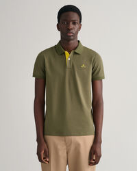 Polo de piqu&eacute; con cuello en contraste