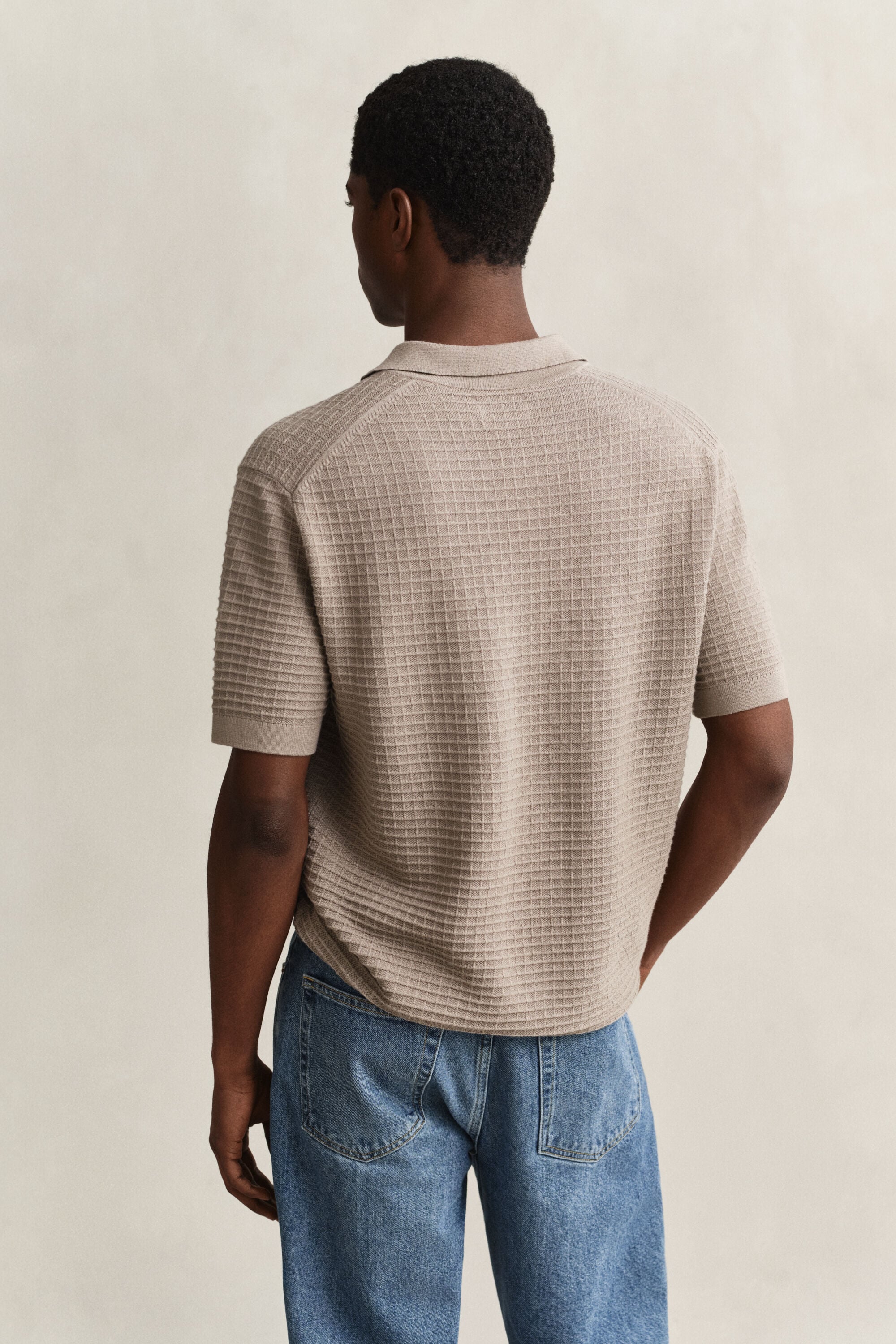 Jersey tipo polo con textura