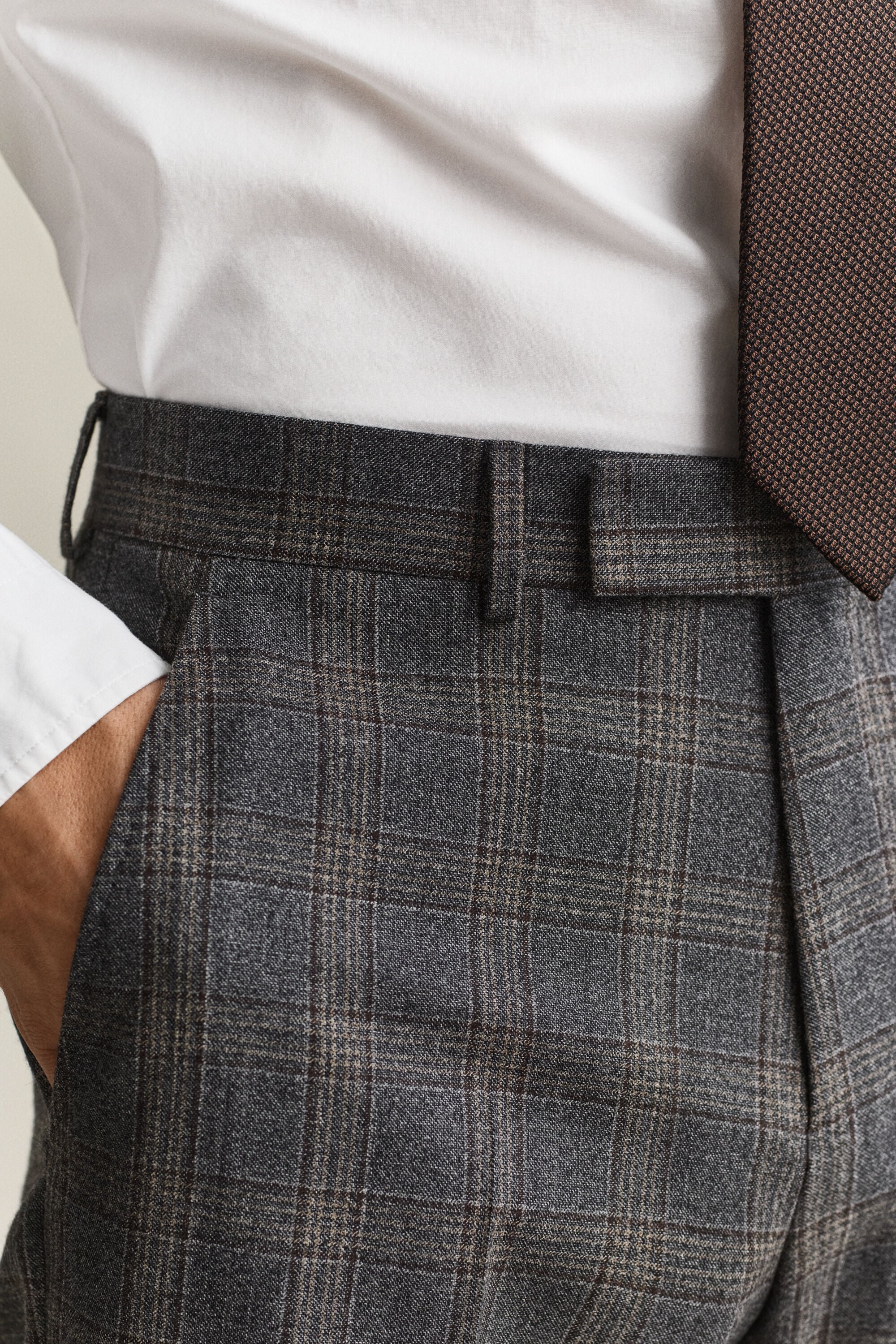 Pantalones de traje a cuadros Glen