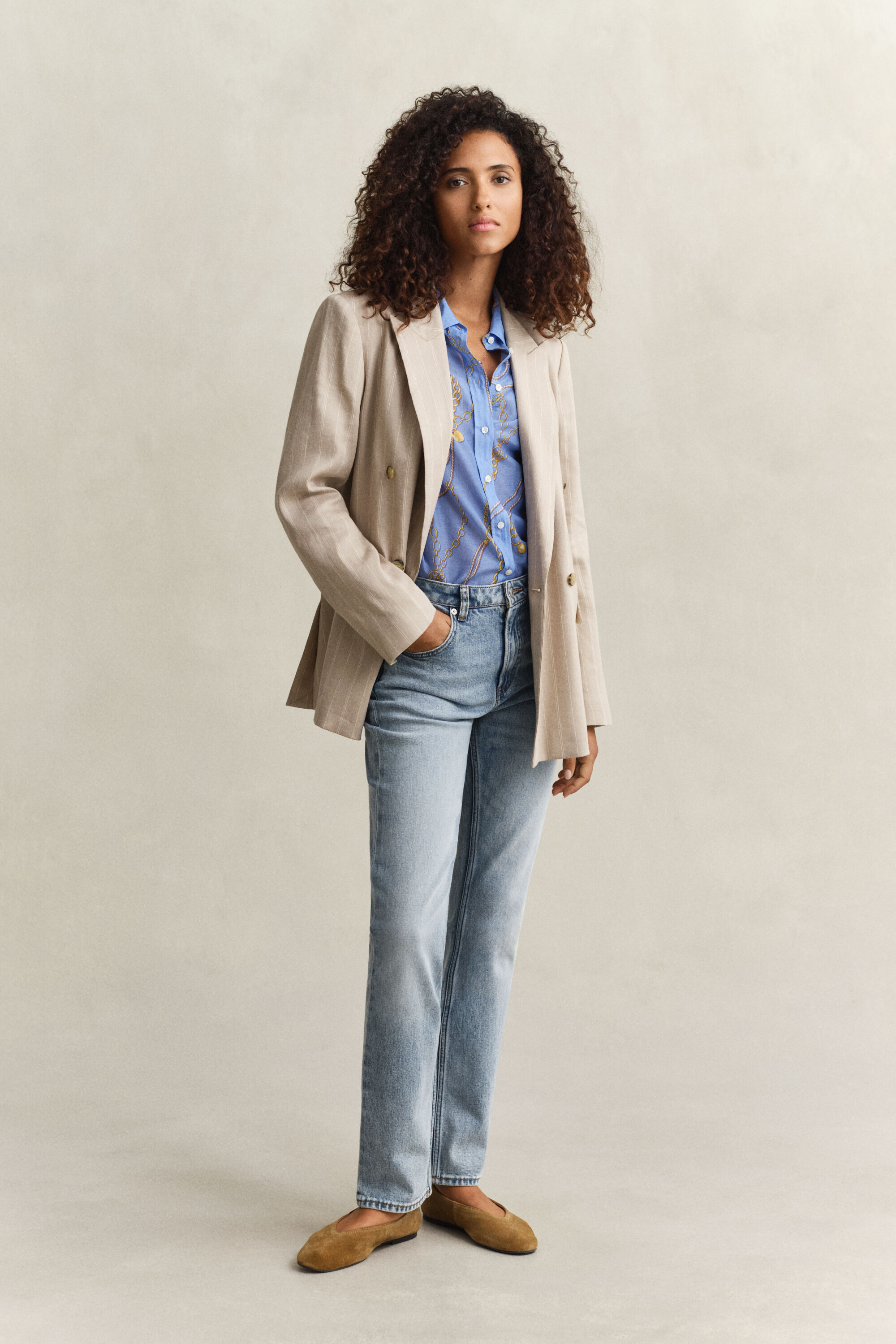 Camisa de algodón y seda