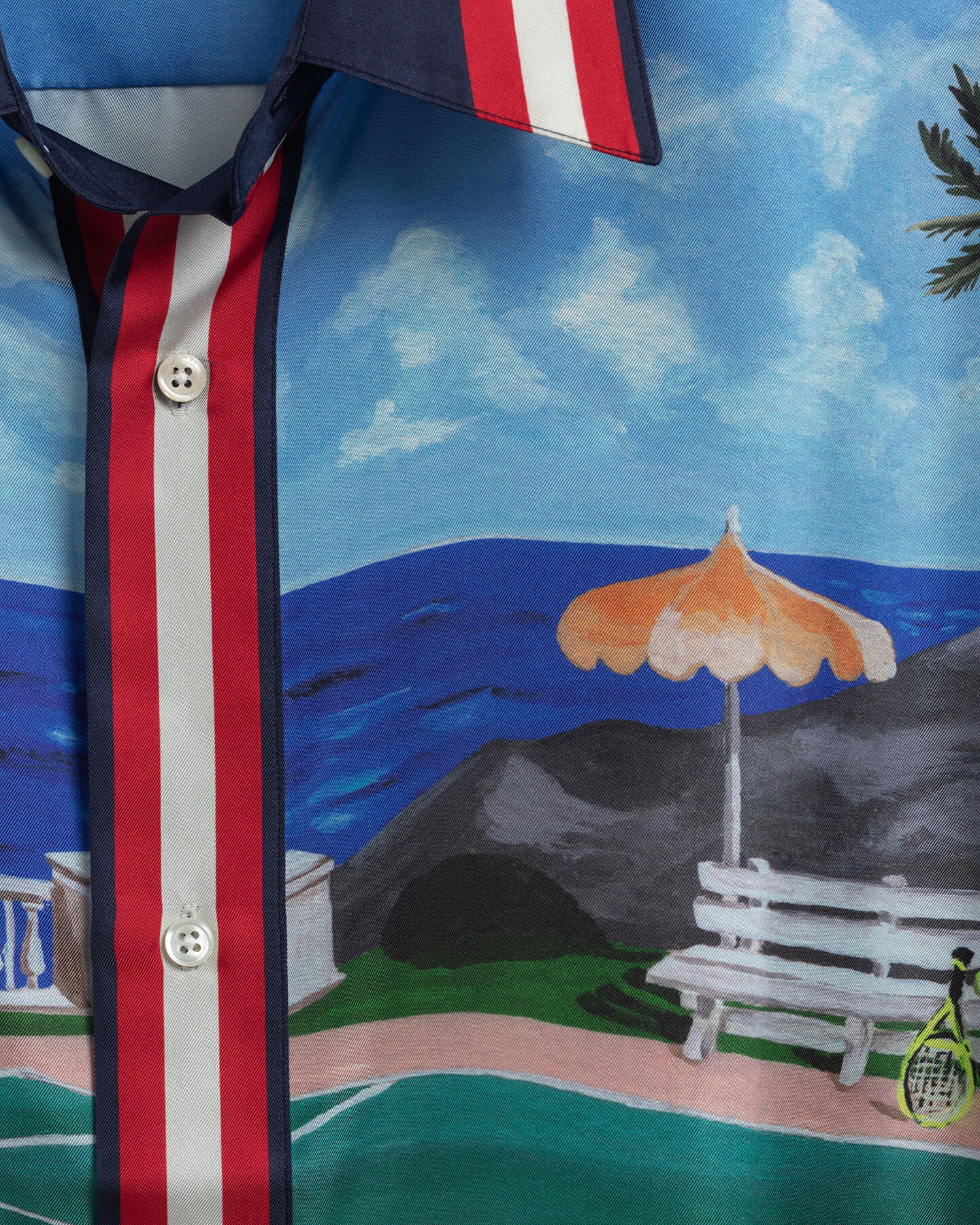 Camisa Relaxed Fit de manga corta y seda Scenery