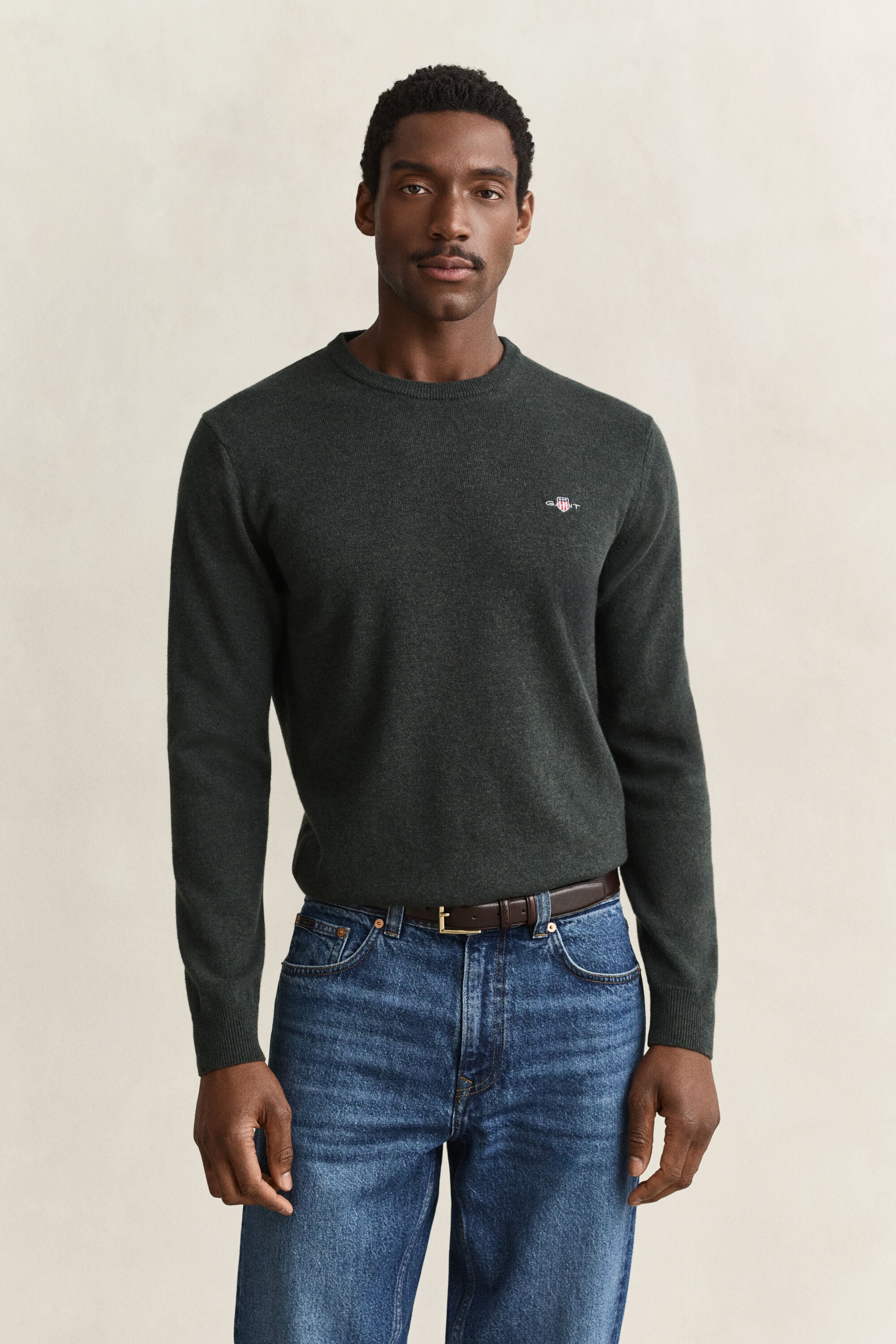 Jersey de lana de oveja con cuello redondo