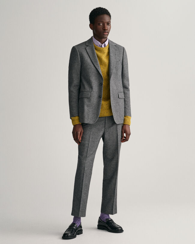 Americana de traje con diseño de espiga