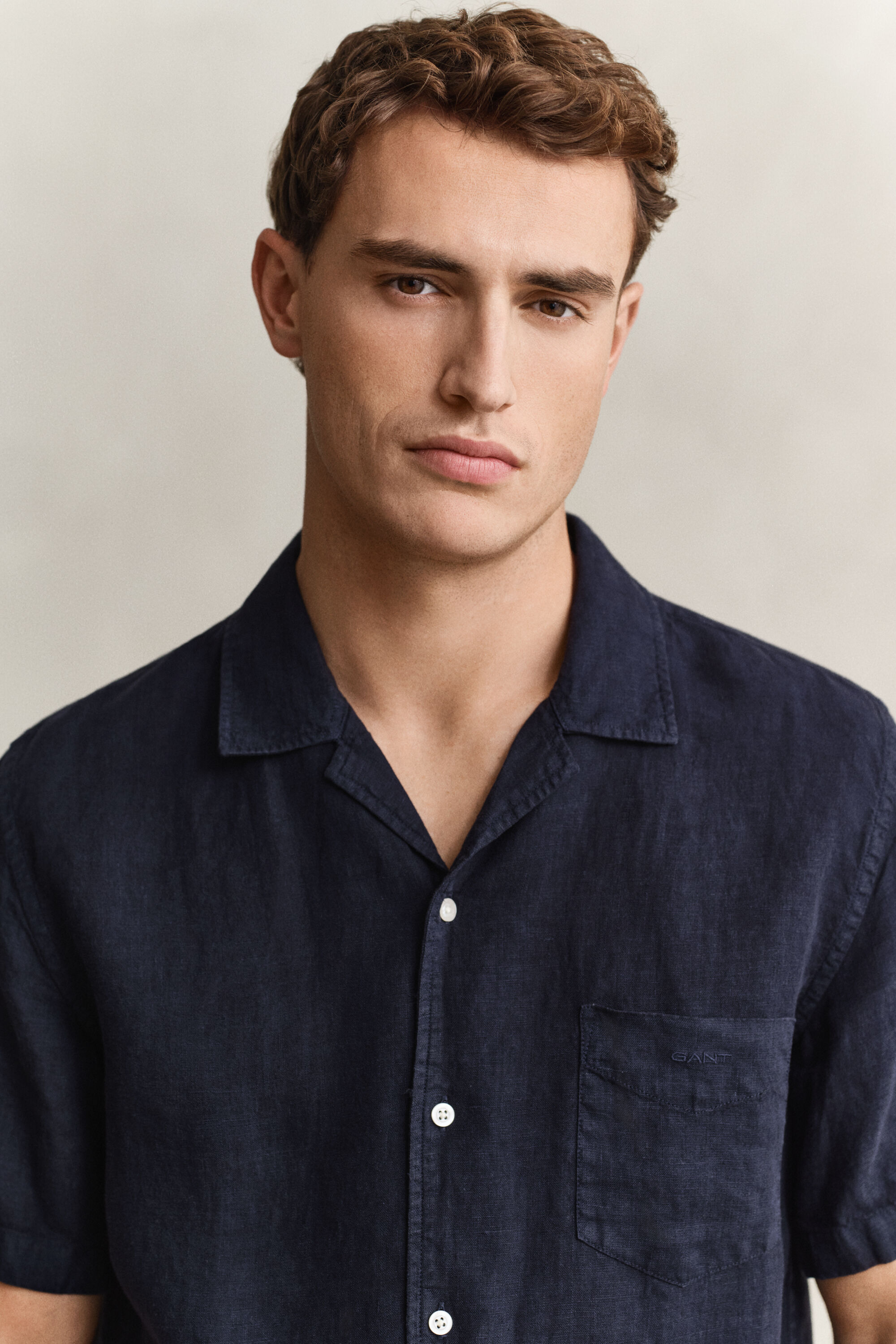 Camisa de lino de manga corta