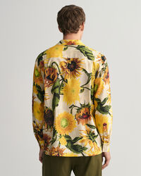 Camisa Relaxed Fit de seda con estampado de girasoles