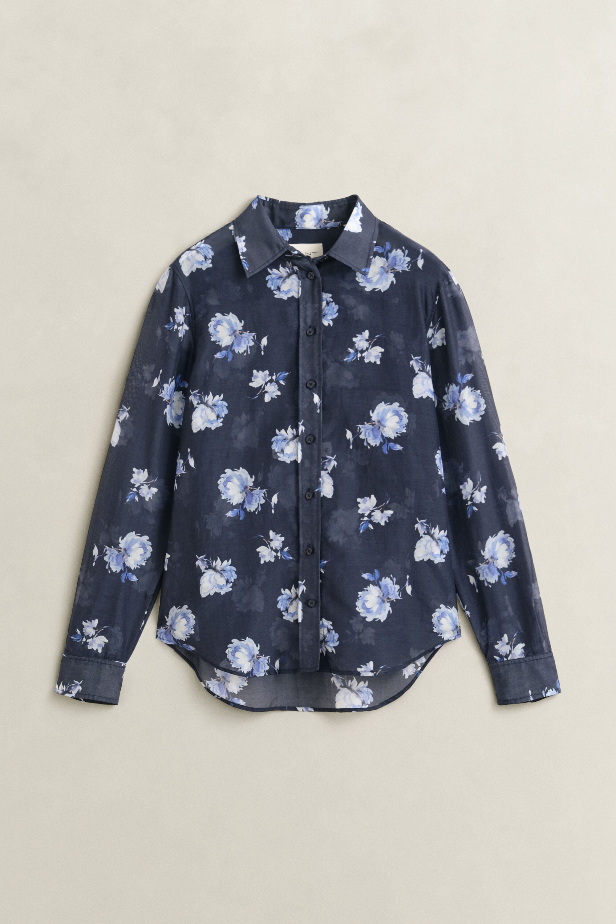 Camisa de seda y algodón con estampado floral