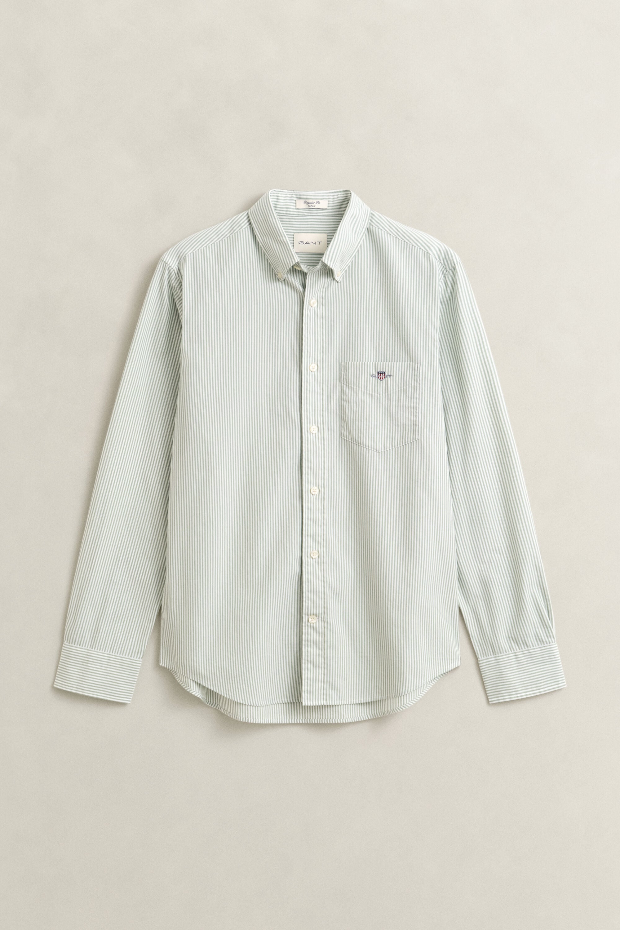 Camisa clásica de popelina de rayas finas