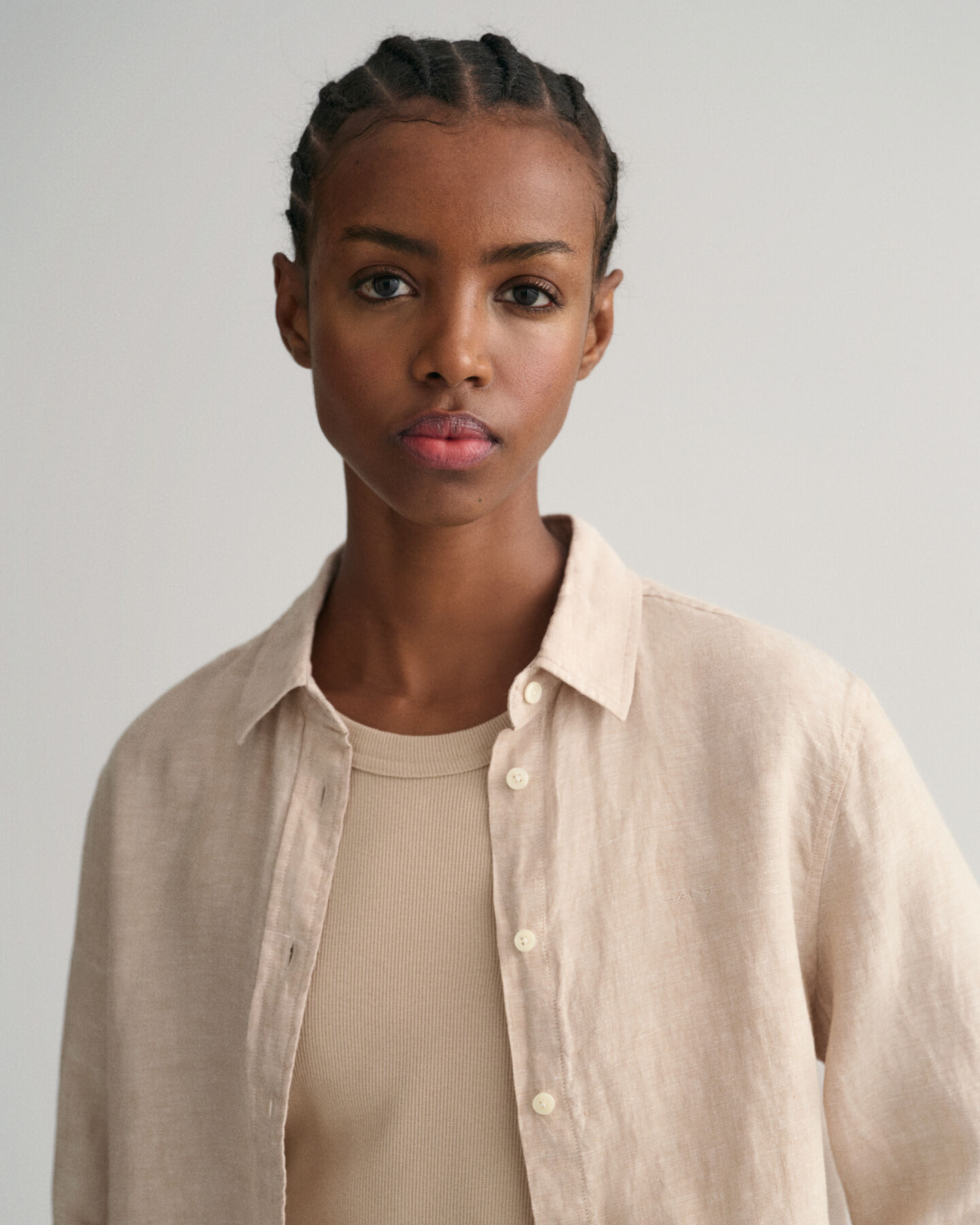 Camisa Regular Fit de cambray de lino GANT