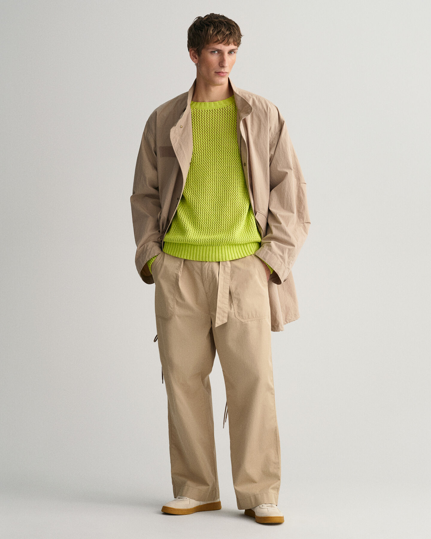 Jersey de cuello redondo calado Texture