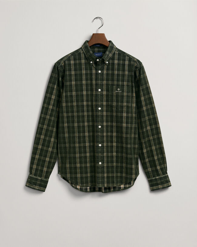 Camisa Regular Fit de pana a cuadros