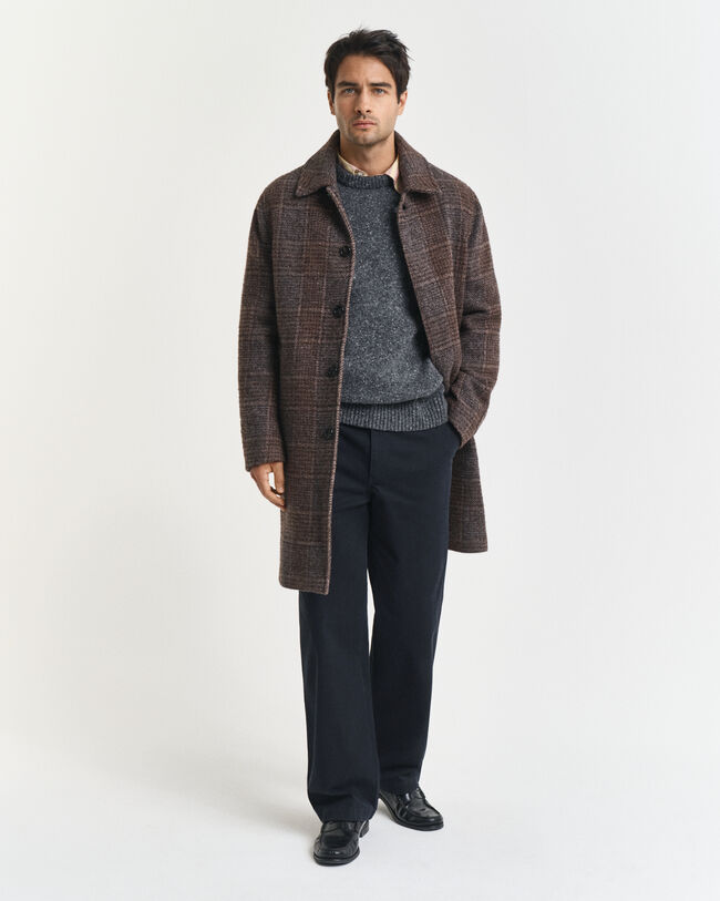 Jersey de cuello redondo en mezcla de lana con nepps