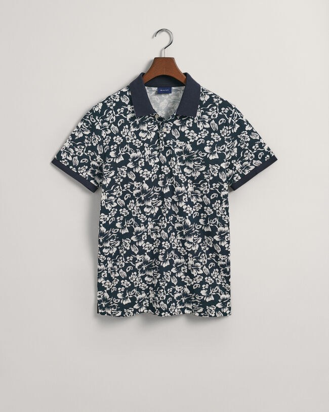 Polo de piqué con estampado de flores