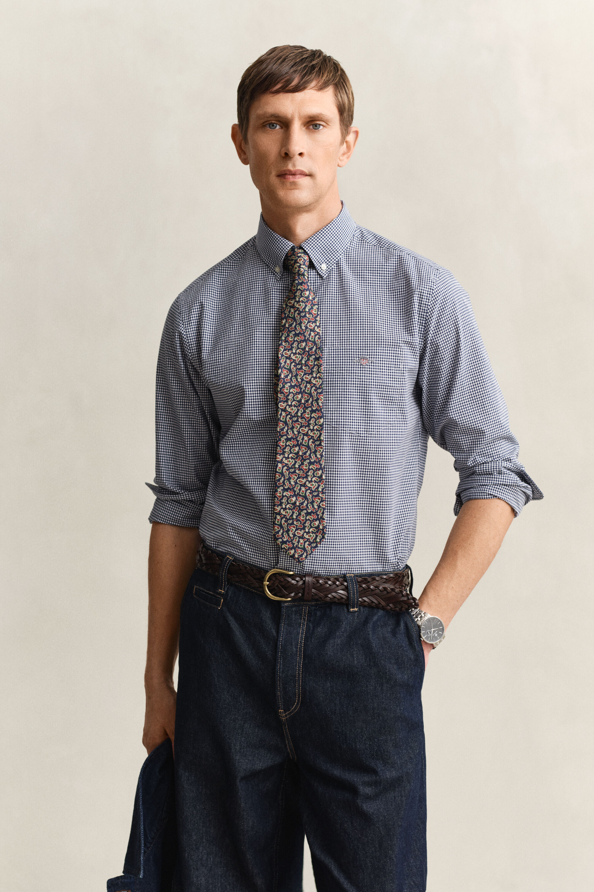 Camisa clásica de popelina de cuadros Vichy